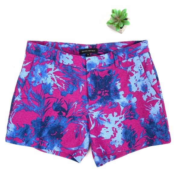 Banana Republic Pants - BANANA REPUBLIC Floral Multicolor High-Rise Shorts
